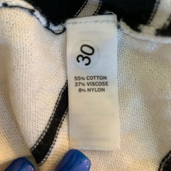 Susina Black & White Stripe Light Cardigan Sweater XL - Picture 4 of 5